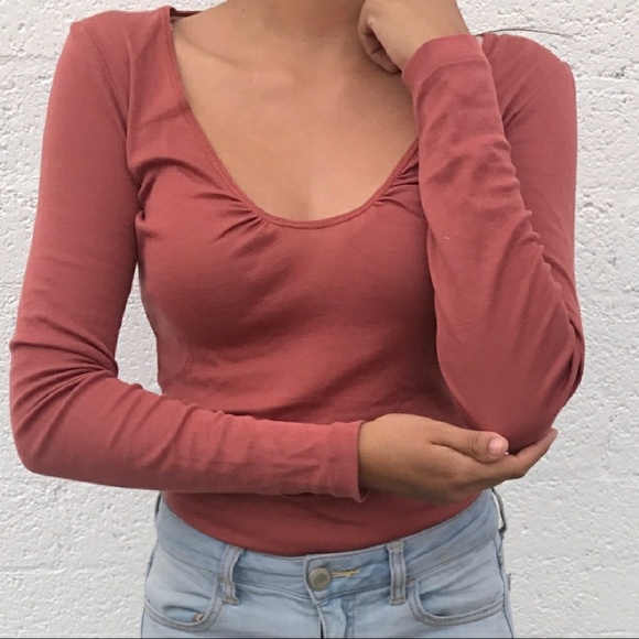 Anthropologie MOTH coral siena low cut top - Picture 1 of 8